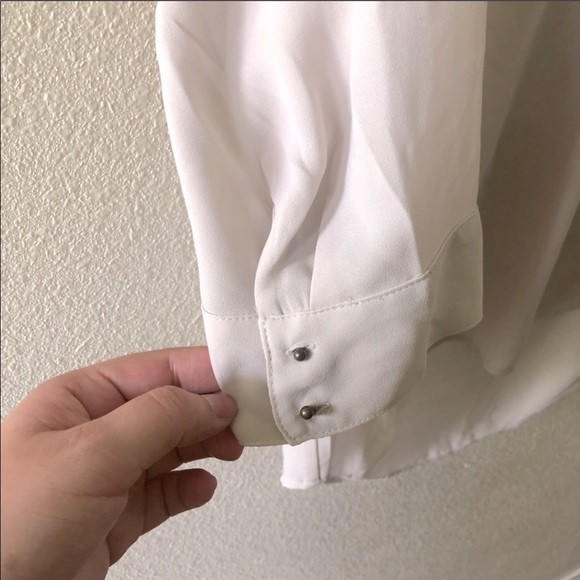 Express Light Beige High Low Blouse - Picture 3 of 7